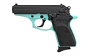 BERSA T380BLM8 THUNDER  MICRO-COMPACT FRAME 380 ACP 8+1, 3.50" ROBIN EGG BLUE CERAKOTE STEEL BARREL, MATTE BLACK SERRATED STEEL SLIDE, ROBIN EGG BLUE CERAKOTE ALUMINUM FRAME