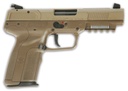 FN 3868900753 FIVE-SEVEN  5.7X28MM 20+1 4.80" BLACK STEEL BARREL, FLAT DARK EARTH SERRATED STEEL SLIDE & POLYMER FRAME W/PICATINNY RAIL, FDE TEXTURED POLYMER GRIP, AMBIDEXTROUS